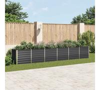 vidaXL Arriate de jardín de acero galvanizado antracita 480x80x77 cm