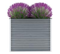 vidaXL Arriate de jardín de acero galvanizado gris 100x40x77 cm