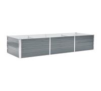vidaXL Arriate de jardín de Acero galvanizado Gris 240x80x45 cm