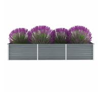 vidaXL Arriate de jardín de acero galvanizado gris 240x80x45 cm
