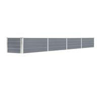 vidaXL Arriate de jardín de Acero galvanizado Gris 320x40x45 cm