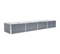vidaXL Arriate de jardín de acero galvanizado 320x80x45 cm Gris Macetero Patio