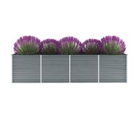 vidaXL Arriate de jardín de acero galvanizado gris 320x80x77 cm