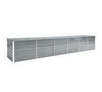 vidaXL Arriate de jardín de acero galvanizado gris 400x80x77 cm