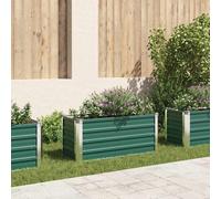 vidaXL Arriate de jardín de acero galvanizado verde 100x40x45 cm