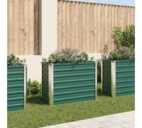 vidaXL Arriate de jardín de acero galvanizado verde 100x40x77 cm