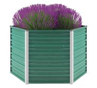 vidaXL Arriate de jardín de acero galvanizado verde 129x129x77 cm