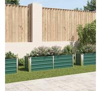 vidaXL Arriate de jardín de acero galvanizado verde 160x40x45 cm
