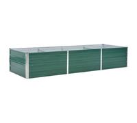 vidaXL Arriate de jardín Acero galvanizado 240x80x45 cm Verde