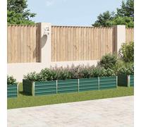 vidaXL Arriate de jardín de acero galvanizado verde 320x80x45 cm
