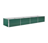 vidaXL Arriate de jardín de acero galvanizado 320 x 80 x 45 cm Verde