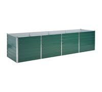 vidaXL Arriate de jardín acero galvanizado verde 320x80x77 cm