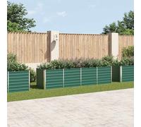 vidaXL Arriate de jardín acero galvanizado verde 320x80x77 cm