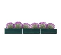 vidaXL Arriate de jardín de acero galvanizado verde 480x80x45 cm