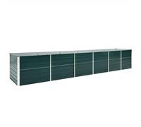 vidaXL Arriate de jardín de acero galvanizado verde 480x80x77 cm
