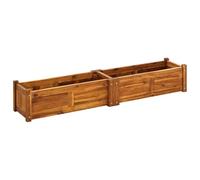 vidaXL Macetero Arriate rectangular de madera de acacia 150x30x25 cm marrón