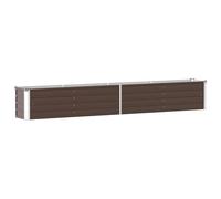 vidaXL Arriate de Jardín Macetero Caja para Plantar Plantas Macetas de Patio Exterior Acero Galvanizado Marrón 320x40x45 cm