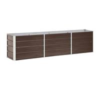 vidaXL Arriate de Jardín Macetero Caja para Plantar Plantas Macetas de Patio Exterior Acero Galvanizado Marrón 240x40x45 cm