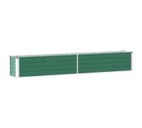 vidaXL Arriate de Jardín Macetero Caja para Plantar Plantas Macetas de Patio Exterior Acero Galvanizado Verde 320x40x77cm