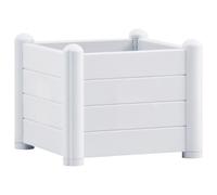 vidaXL Arriate de Jardín Pérgola Jardinera Macetero Flores Bandeja Plantas Terraza Balcón Porche Decoración Patio PP Blanco 43x43x35 cm