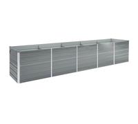 vidaXL Arriate de Jardín Plantas Macetas Mobiliario Muebles Hogar Casa Decoración Exterior Bricolaje Acero Galvanizado Gris 400x80x45 cm