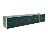 vidaXL Arriate de Jardín Plantas Macetas Mobiliario Muebles Hogar Casa Decoración Exterior Bricolaje Acero Galvanizado Verde 400x80x45 cm