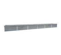 vidaXL Arriate de Jardín Plantas Macetas Mobiliario Muebles Hogar Casa Decoración Exterior Bricolaje Acero Galvanizado Gris 600x80x45 cm