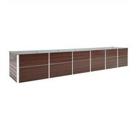 vidaXL Arriate de Jardín Plantas Macetas Mobiliario Muebles Hogar Casa Decoración Exterior Bricolaje Acero Galvanizado Marrón 400x80x77 cm