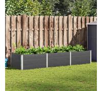vidaXL Arriate de jardín WPC gris Dimensiones 200 x 50 x 54 cm, 200 x 50 x 91 cm, 200 x 100 x 54 cm y mas