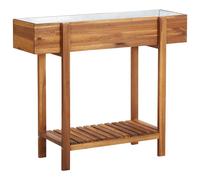 vidaXL Arriate elevado Acacia - Madera maciza de acacia y zinc, Marrón 90 x 30 x 75 cm