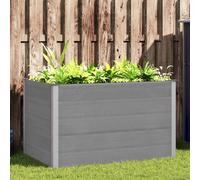 vidaXL Arriate de WPC y Aluminio Gris Macetero Grande de Jardín Multitalle 150 x 100 x 91 cm