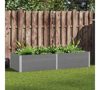 vidaXL Arriate de WPC y Aluminio Gris Macetero Grande de Jardín Multitalle 250 x 100 x 54 cm
