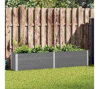 vidaXL Arriate de WPC y Aluminio Gris Macetero Grande de Jardín Multitalle