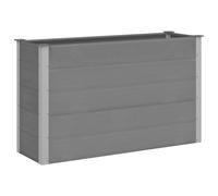 vidaXL Arriate de WPC y Aluminio Gris Macetero Grande de Jardín Multitalle 150 x 50 x 91 cm