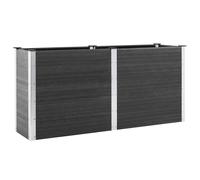 vidaXL Arriate de WPC y Aluminio Gris Macetero Grande de Jardín Multitalle 200 x 50 x 91 cm