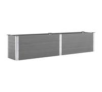 vidaXL Arriate de WPC y Aluminio Gris Macetero Grande de Jardín Multitalle 250 x 50 x 54 cm