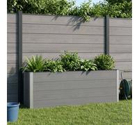 vidaXL Arriate elevado 2 uds. Negro 200 x 30 x 72 cm WPC y Aluminio