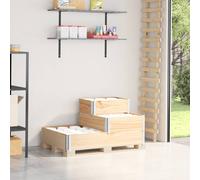 vidaXL Arriate elevado de 3 niveles madera maciza de pino 120x80 cm