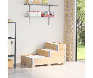 vidaXL Arriate elevado de 3 niveles madera maciza de pino 120x80 cm