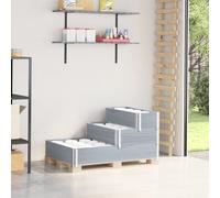 vidaXL Arriate elevado de 3 niveles madera maciza pino gris 120x80 cm