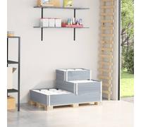 vidaXL Arriate elevado de 3 niveles madera maciza pino gris 120x80 cm