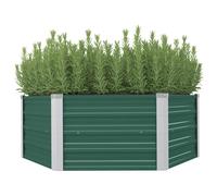 vidaXL Arriate elevado de acero galvanizado verde 129x129x45 cm