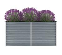 vidaXL Arriate elevado de jardín acero galvanizado gris 160x40x77 cm