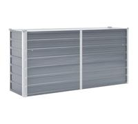 vidaXL Huerto elevado de acero galvanizado 160x40x77 cm, jardinera con fondo abierto, gris