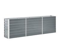 vidaXL Arriate de jardín Acero galvanizado 240x40x77 cm Gris fondo abierto resistente y duradero