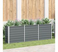 vidaXL Arriate elevado de jardín acero galvanizado gris 240x40x77 cm