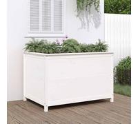 vidaXL Arriate elevado de jardín madera maciza pino 119,5x82,5x78 cm Color Pino natural, Pino blanco, Pino gris y mas White pine
