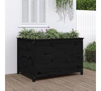 vidaXL Arriate elevado de jardín madera maciza pino 119,5x82,5x78 cm Color Pino natural, Pino blanco, Pino gris y mas Black pine