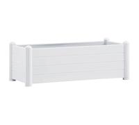vidaXL Arriate Elevado de Jardín Jardinera Macetero PP Blanco 100x43x35 cm