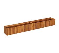 vidaXL Arriate elevado de madera maciza de acacia 200x30x25 cm